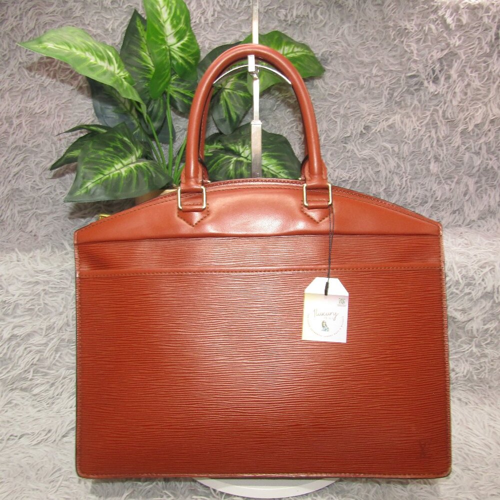 AUTH LOUIS VUITTON RIVIERA EPI LEATHER BROWN GM  BAG